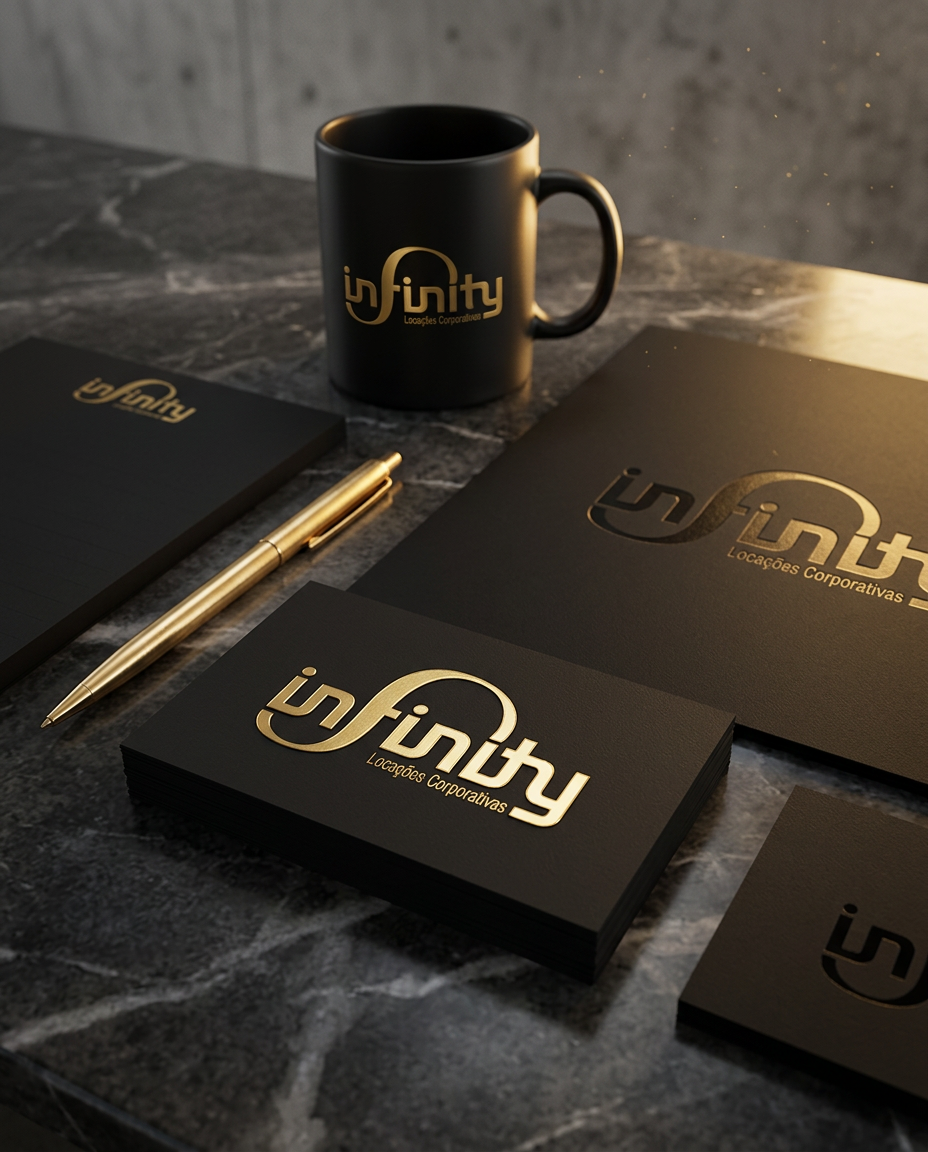 Infinity Locações — Identidade visual & aplicações premium