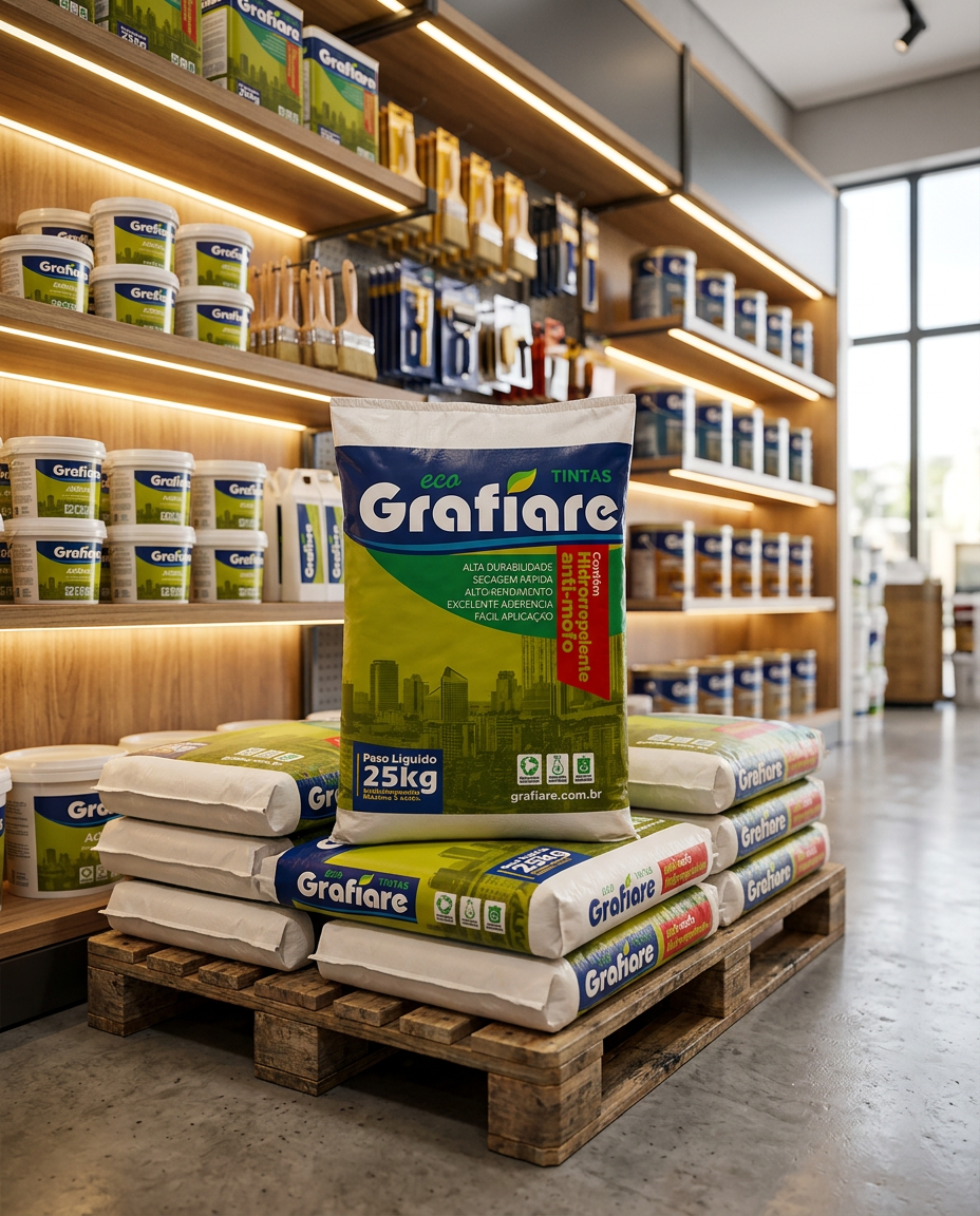 Grafiare Eco Tintas — Design de embalagem para ponto de venda